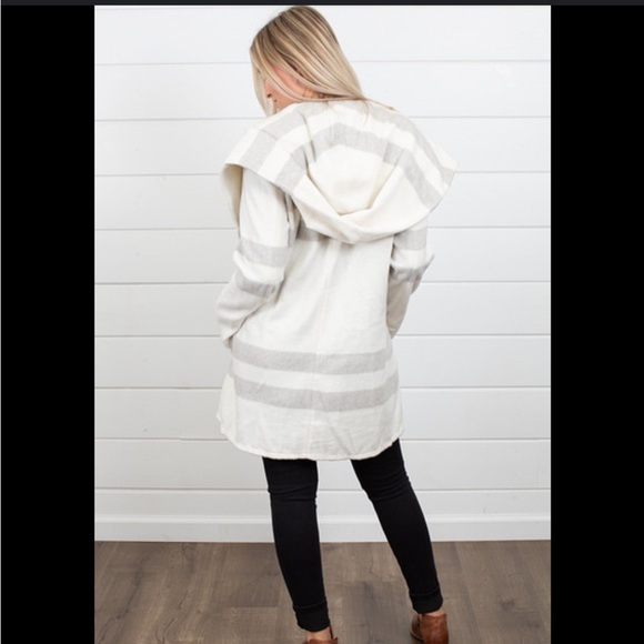 Nordstrom Lovestitch jacket wool blend wrap hood soft M coat - Picture 1 of 10